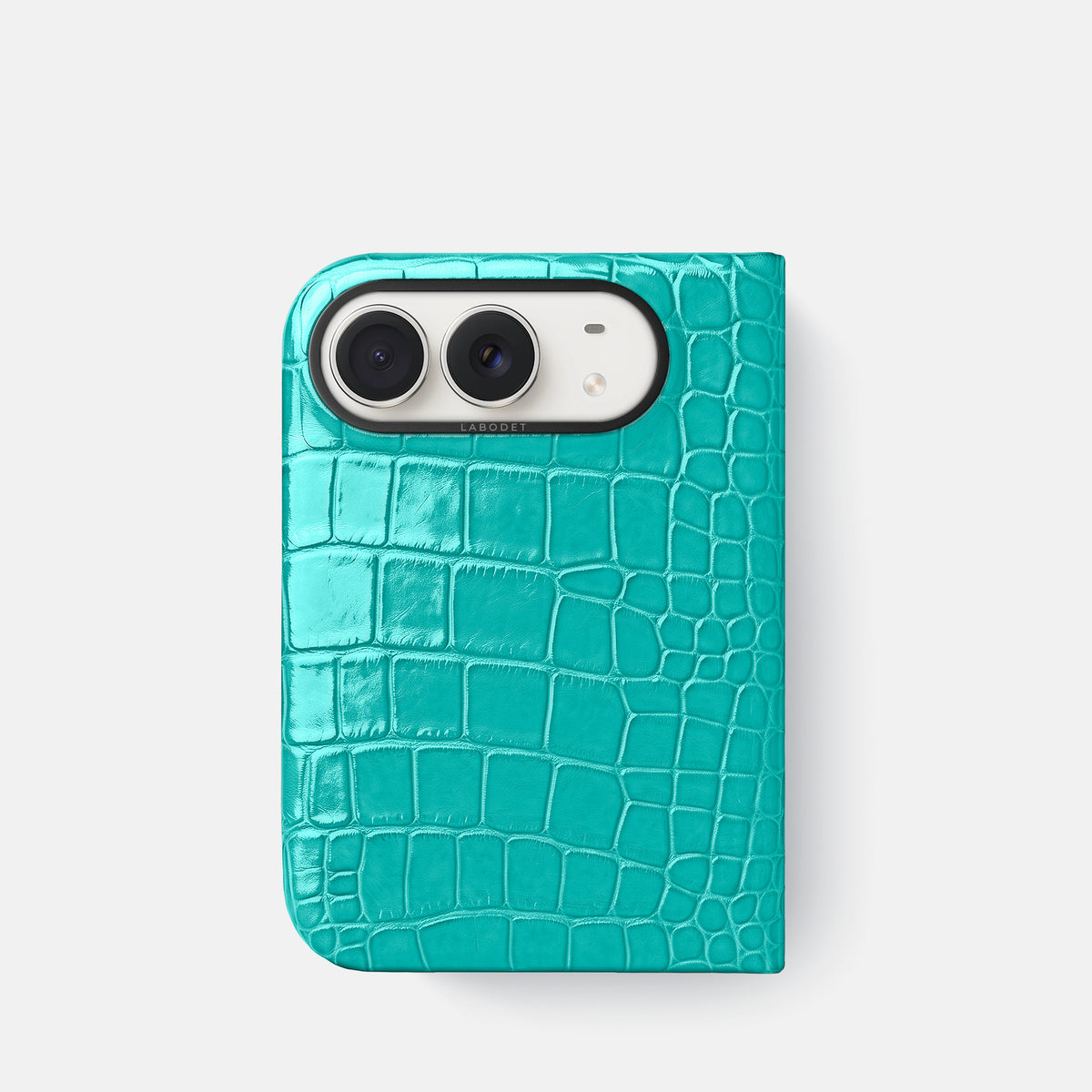 Classic Case For iPhone Duo In Shiny Alligator -1 | Mint-Black