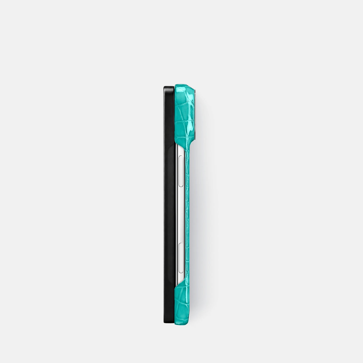 Classic Case For iPhone Duo In Shiny Alligator -3 | Mint-Steel