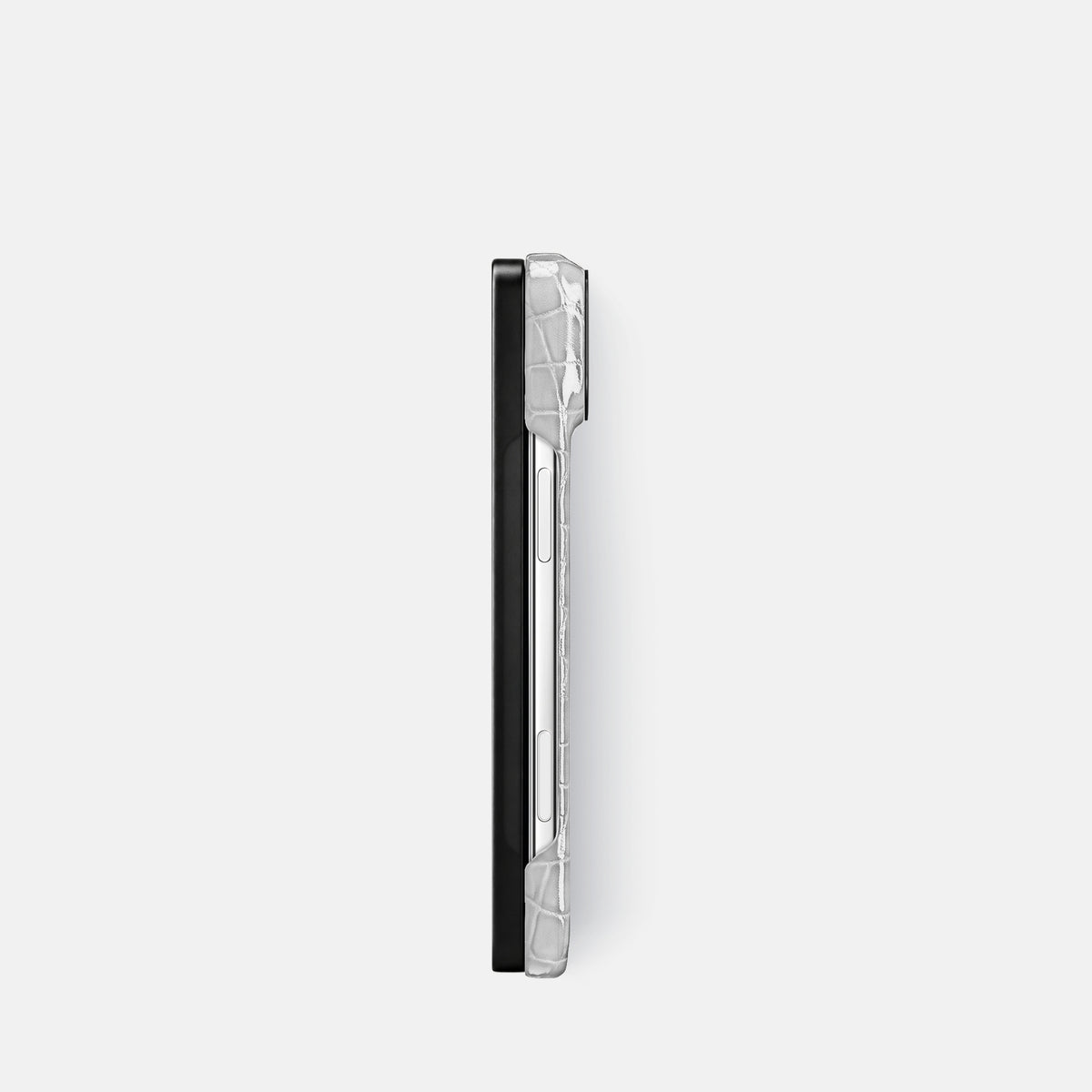 Classic Case For iPhone Duo In Shiny Alligator -3 | White-Black