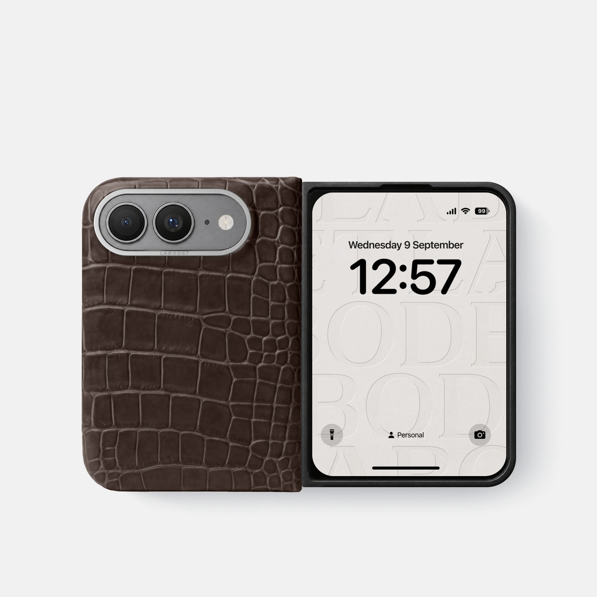 Classic Case For iPhone Ultra In Alligator -2 | Dark-Brown-Steel