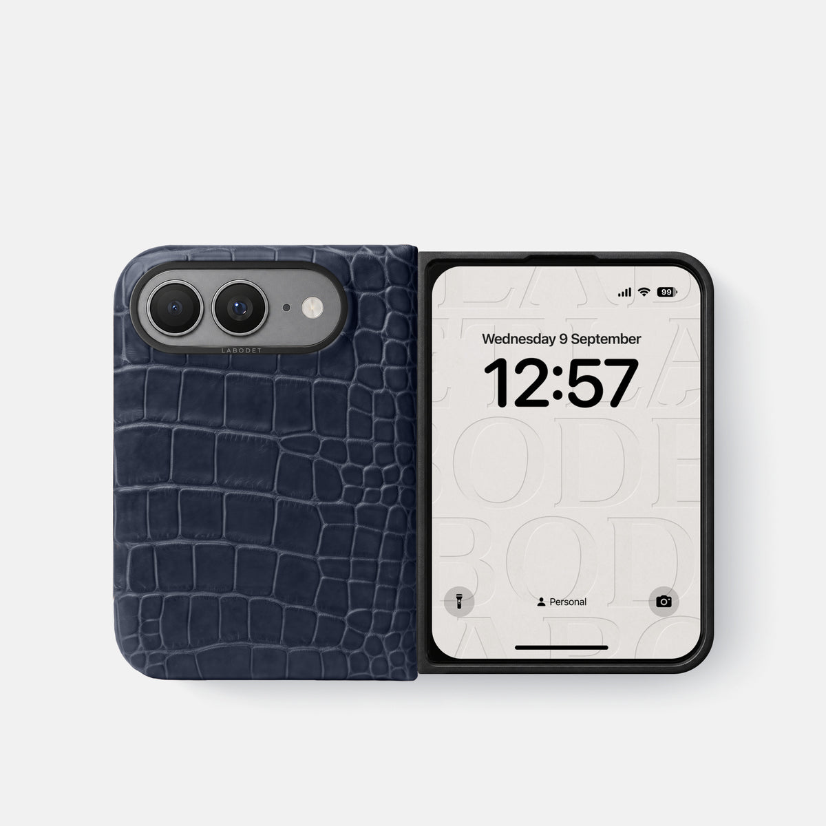 Classic Case For iPhone Ultra In Alligator -2 | Navy-Blue-Black