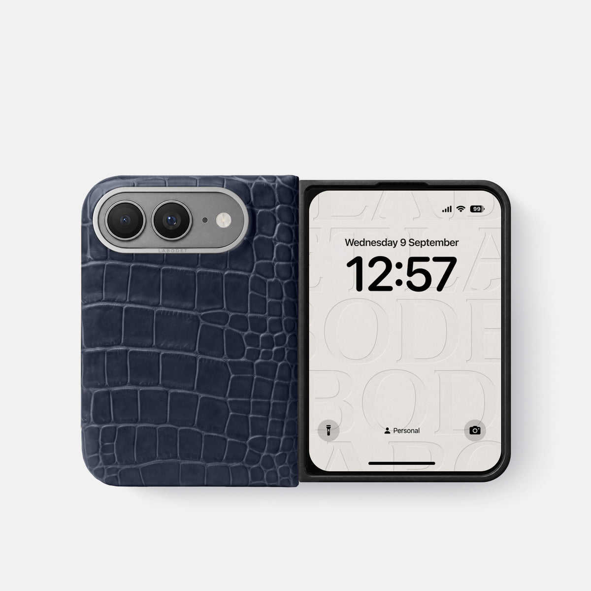 Classic Case For iPhone Ultra In Alligator -2 | Navy-Blue-Steel
