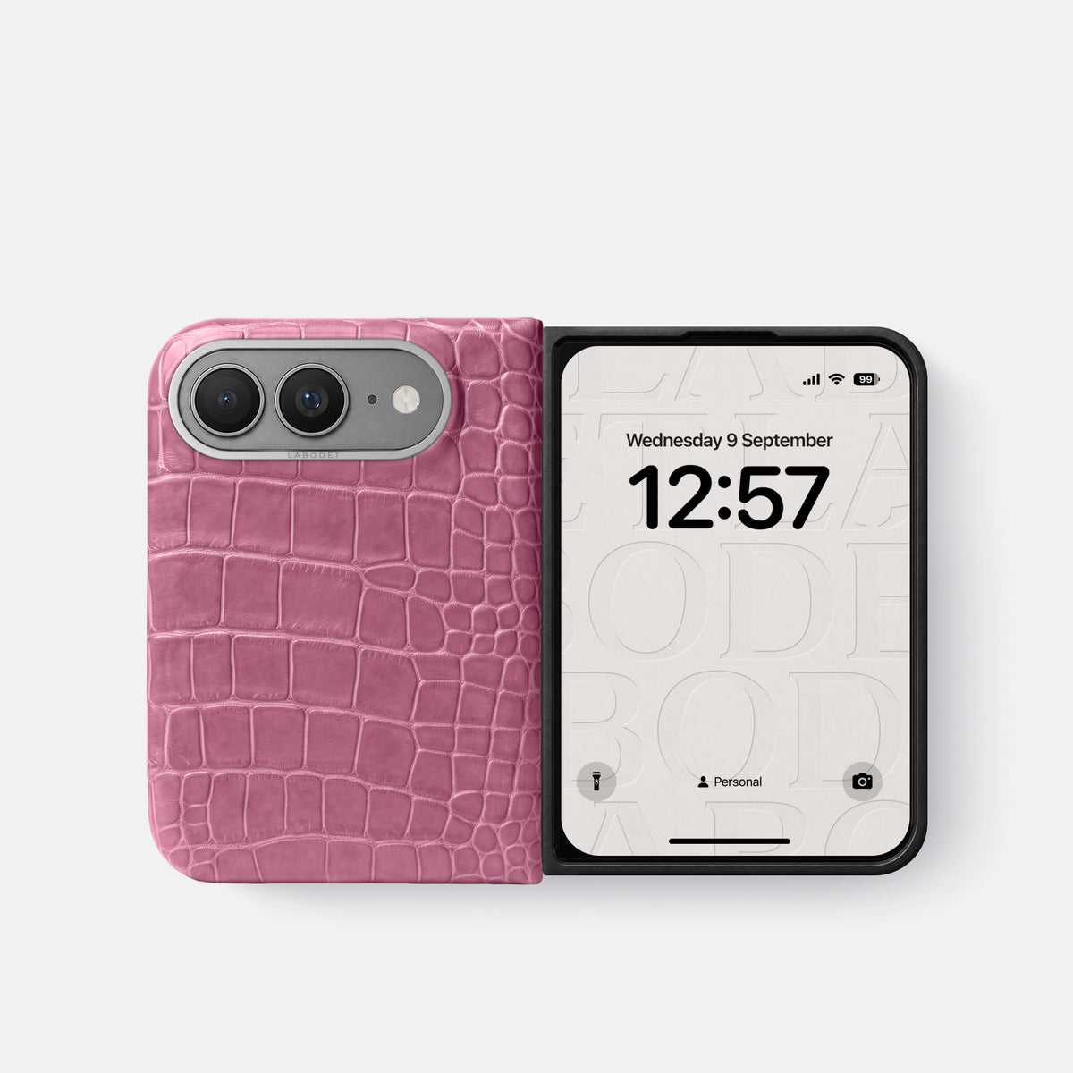Classic Case For iPhone Ultra In Alligator -2 | Pink-Lagoon-Steel