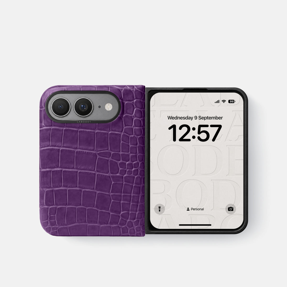 Classic Case For iPhone Ultra In Alligator -2 | Purple-Black