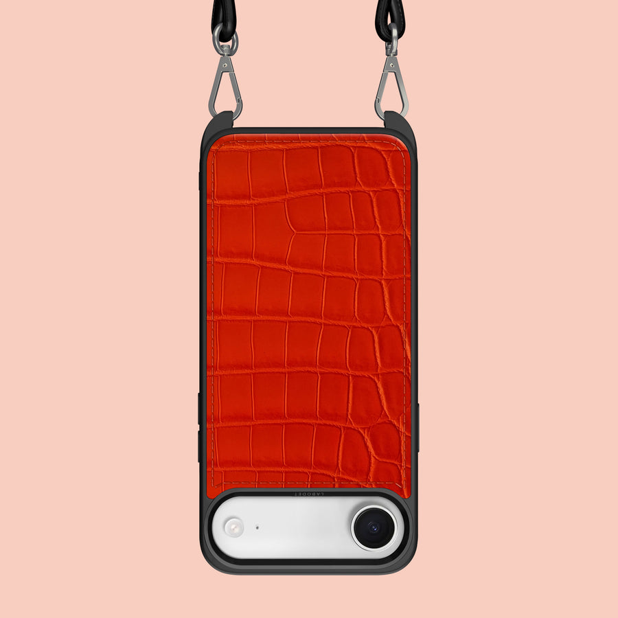 Crossbody Sport Case 1/1 Orange-Fluo For iPhone 17 Air In Alligator