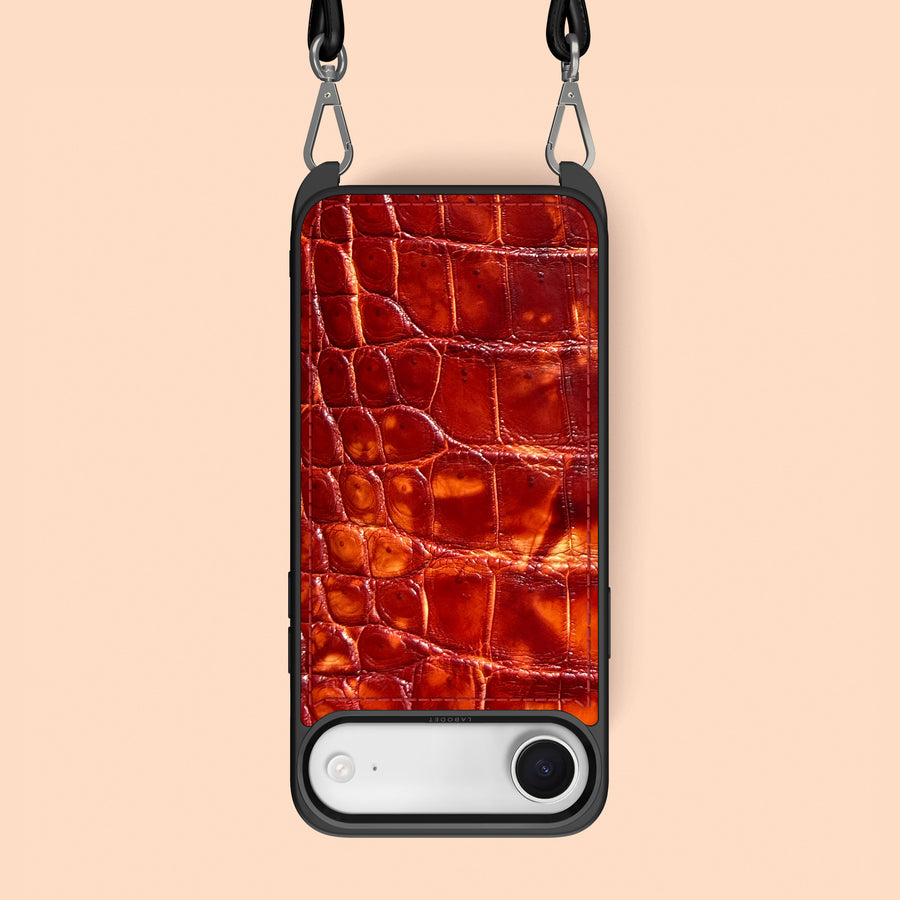 Crossbody Sport Case 1/1 Red-Clay For iPhone 17 Air In Alligator