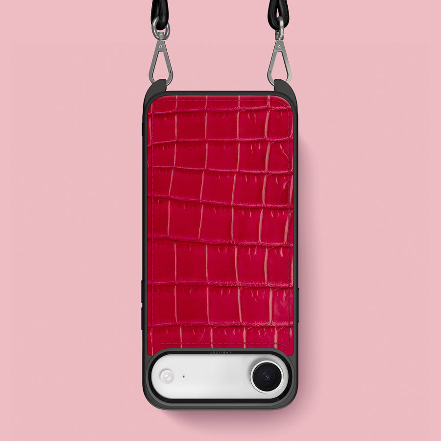 Crossbody Sport Case 1/1 Lacquered-Pink For iPhone 17 Air In Alligator