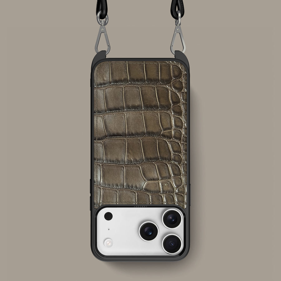Crossbody Sport Case 1/1 Kaki-Brown For iPhone 17 Pro Max In Alligator