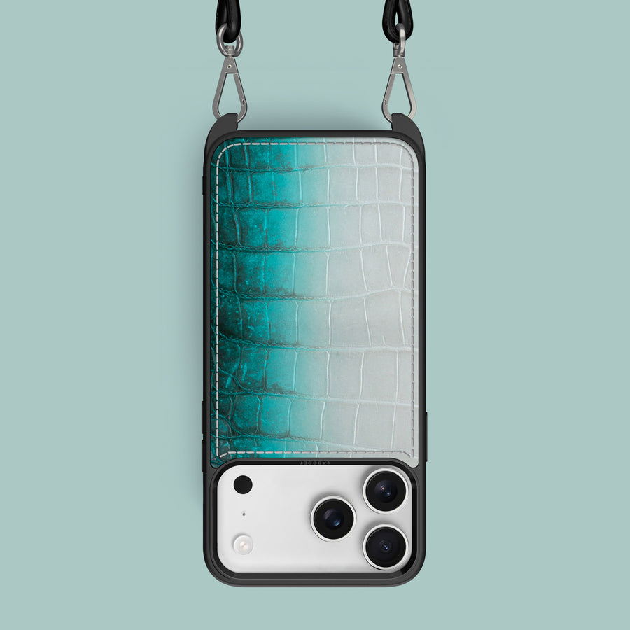 Crossbody Sport Case 1/1 Turquoise For iPhone 17 Pro Max In Himalayan Crocodile