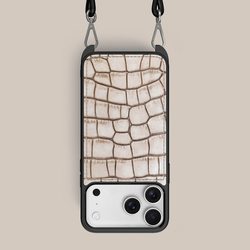 iPhone 17 Pro Max Crossbody Sport Case 1/1 Cafe-Creme Alligator -1 | Cafe-Creme