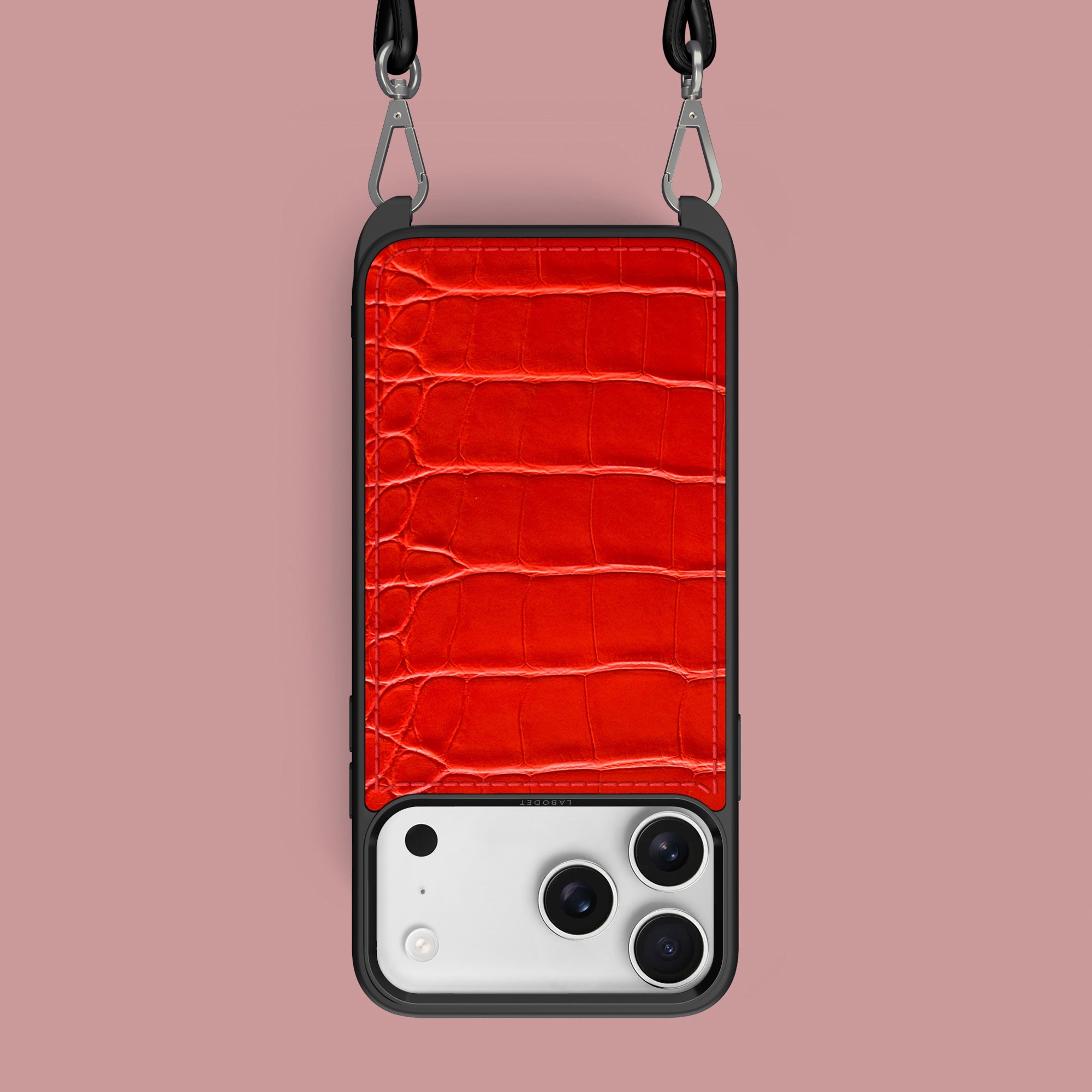 Crossbody Sport Case Deep Coral For iPhone 17 Pro Max In Alligator