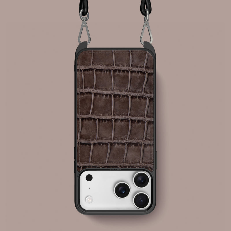 Iced-Chocolate iPhone 17 Pro Max Crossbody Sport Case 1/1 Alligator -1 | Iced-Chocolate