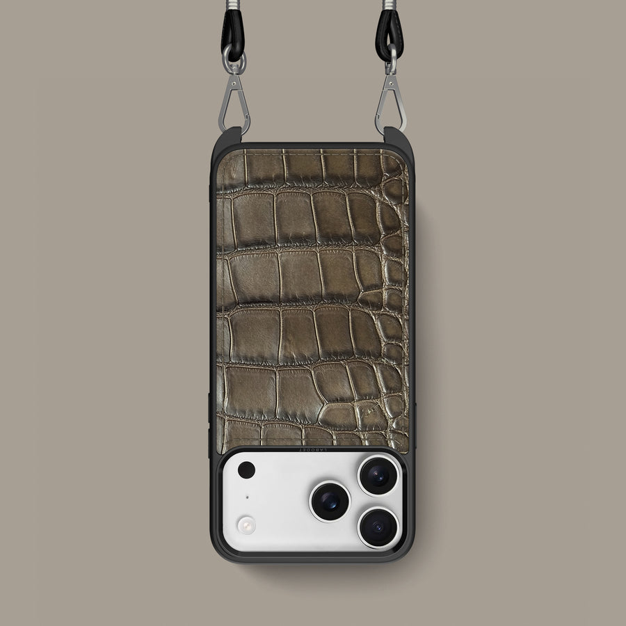 Crossbody Sport Case 1/1 Kaki-Brown For iPhone 17 Pro In Alligator