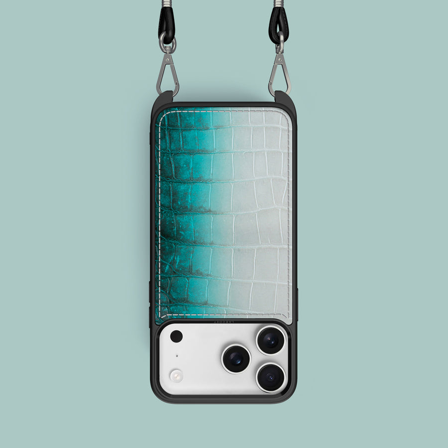 Crossbody Sport Case 1/1 Turquoise For iPhone 17 Pro In Himalayan Crocodile