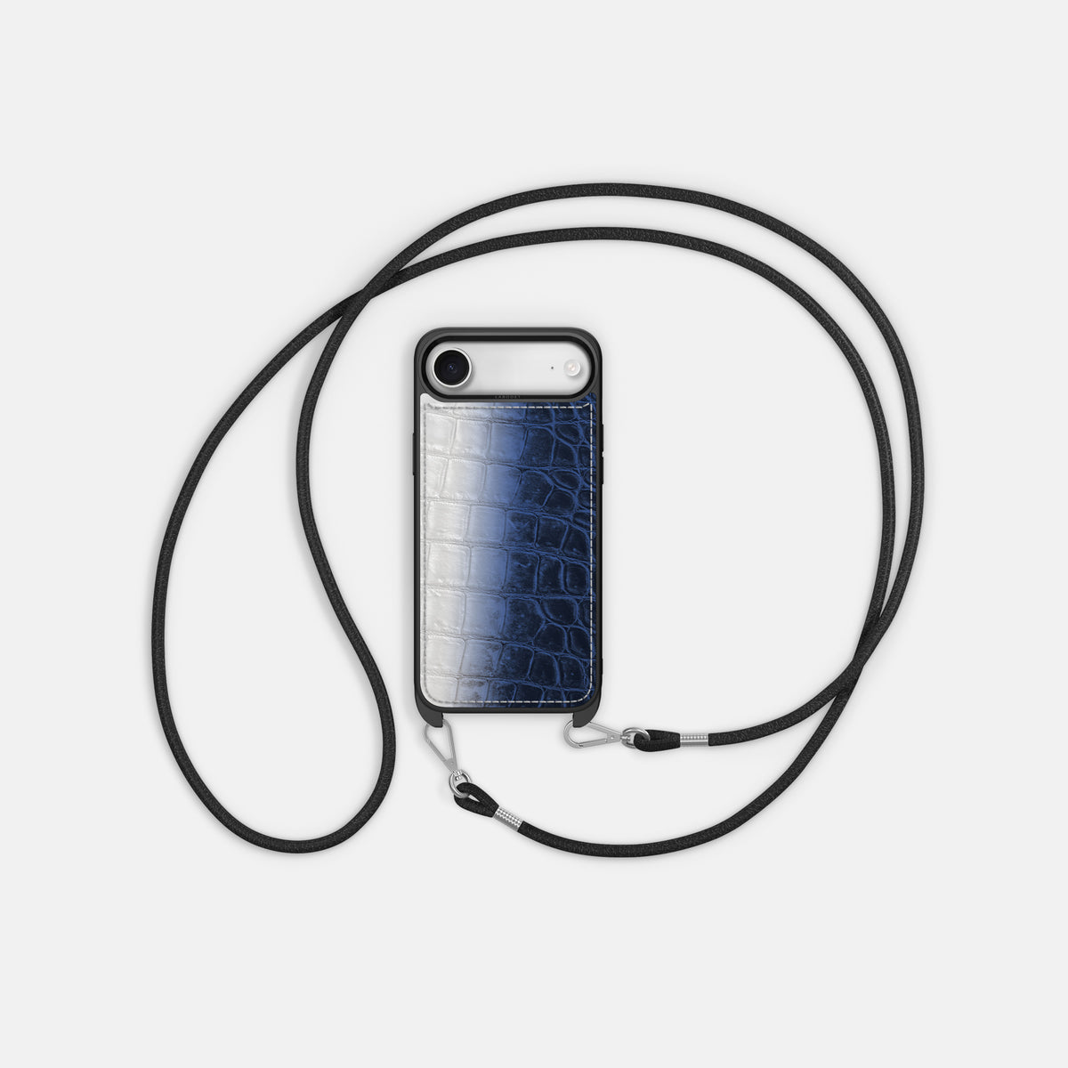 Navy Blue iPhone 17 Air Sport Case In Himalayan Crocodile -5 | Navy-Blue