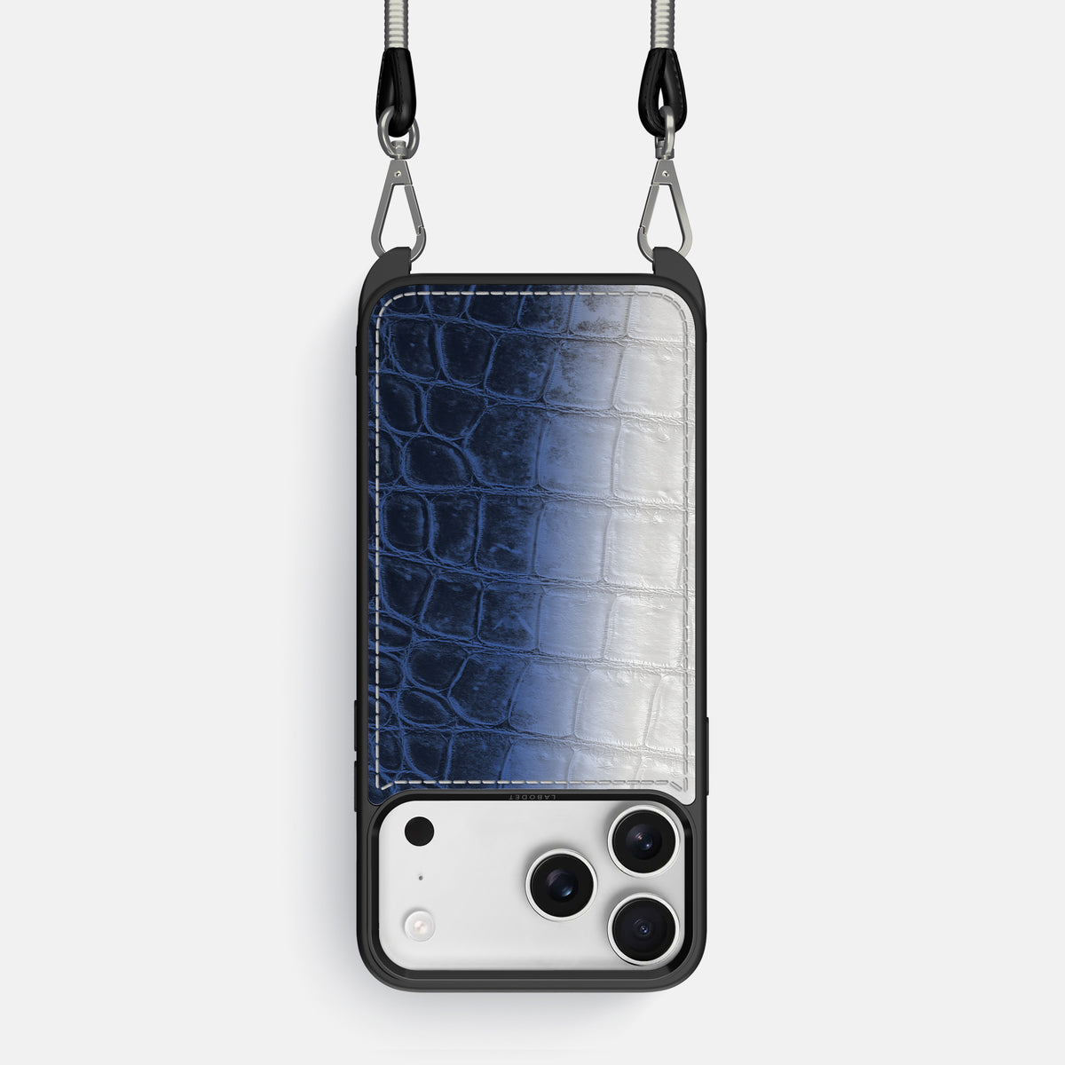 Navy Blue iPhone 17 Pro Sport Case In Himalayan Crocodile -1 | Navy-Blue