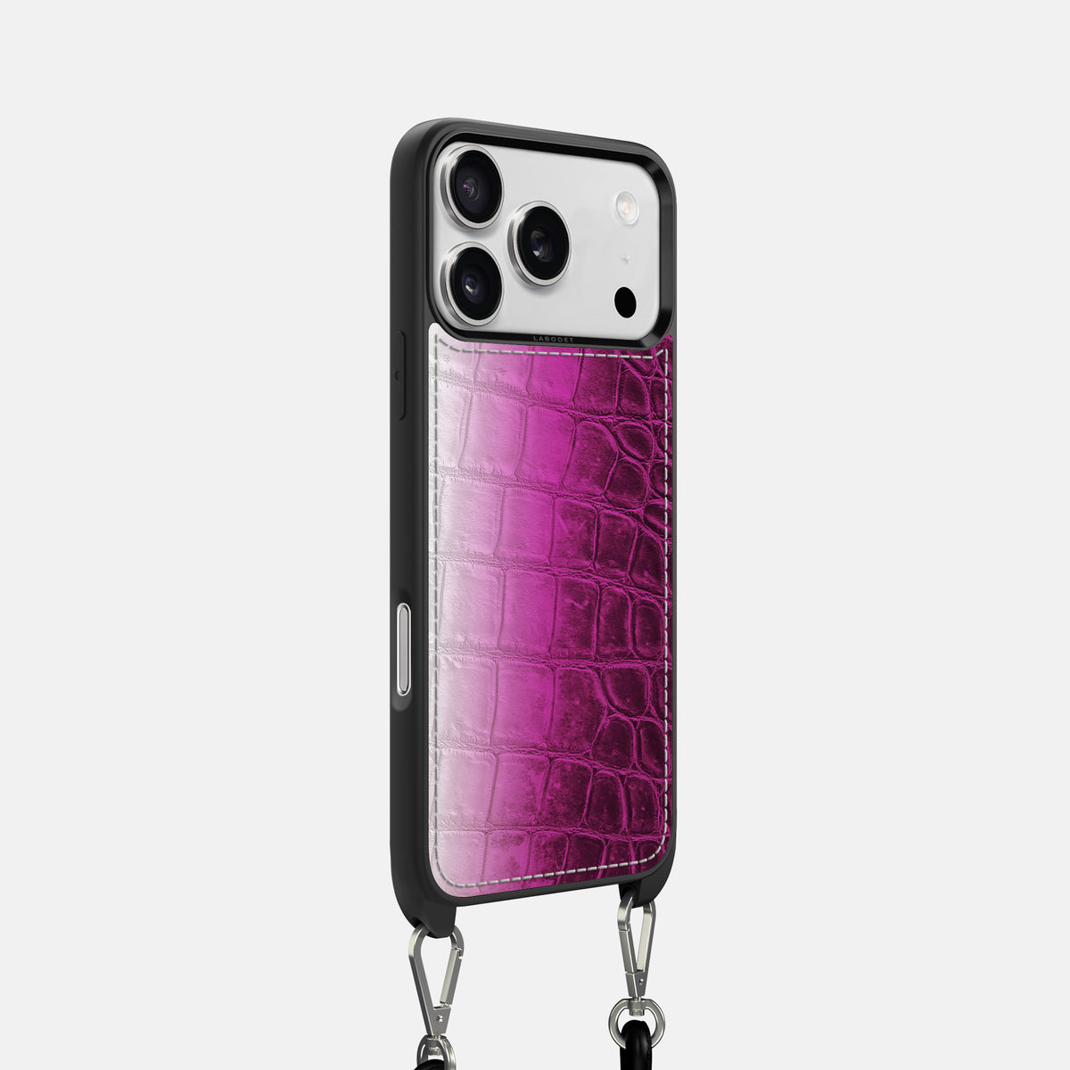 Fuchsia iPhone 17 Pro Sport Case In Himalayan Crocodile -2 | Fuchsia