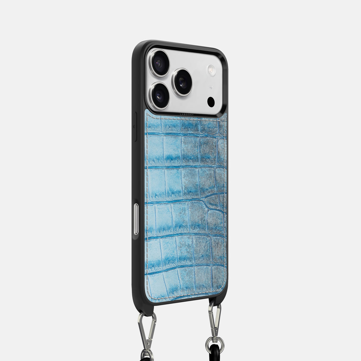 Ice-Blue iPhone 17 Pro Sport Case In Himalayan Crocodile -2 | Ice-Blue