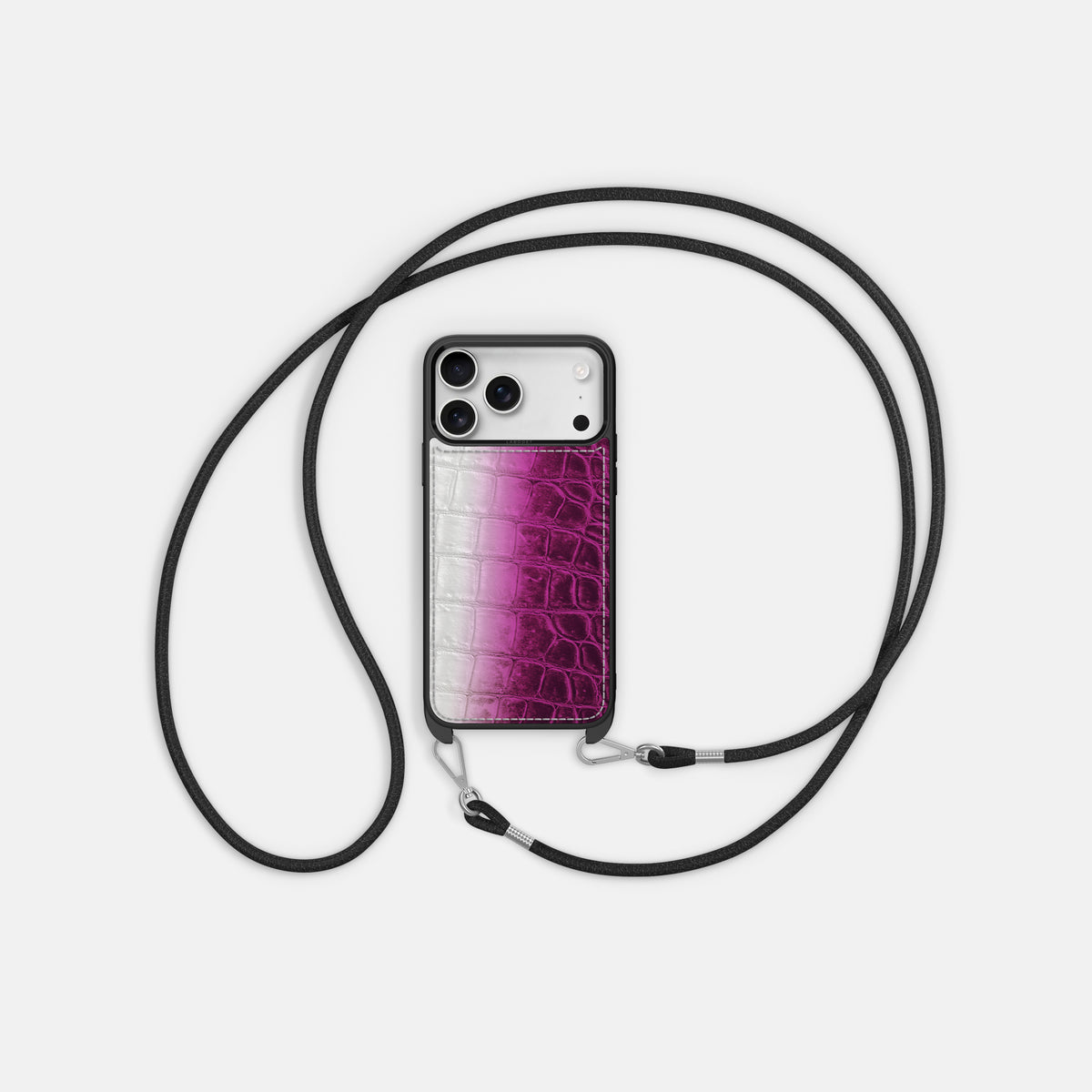 Fuchsia iPhone 17 Pro Max Sport Case In Himalayan Crocodile -5 | Fuchsia