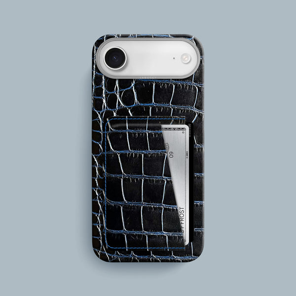Double Card Case 1/1 Obsidian-Blue For iPhone 17 Air In Alligator