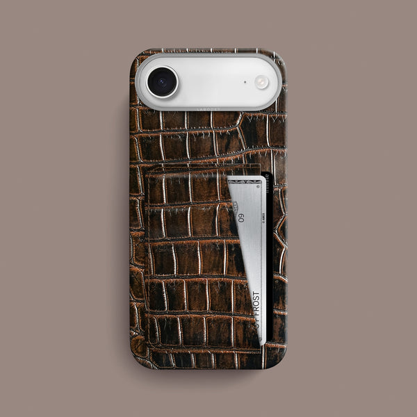 Double Card Case 1/1 Expresso For iPhone 17 Air In Alligator