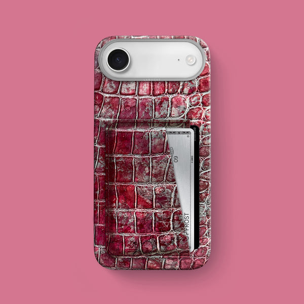 Double Card Case 1/1 Garnet For iPhone 17 Air In Alligator