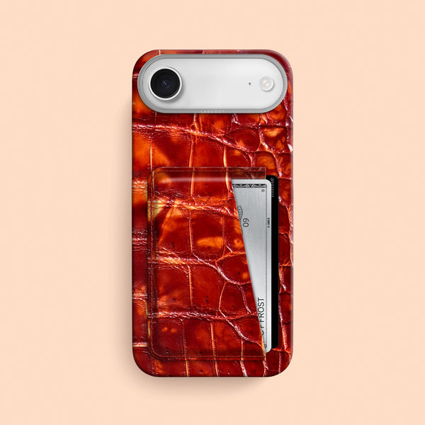 Double Card Case 1/1 Red-Clay For iPhone 17 Air In Alligator