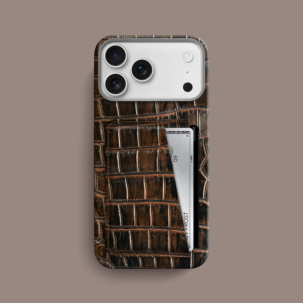 Double Card Case 1/1 Expresso For iPhone 17 Pro Max In Alligator