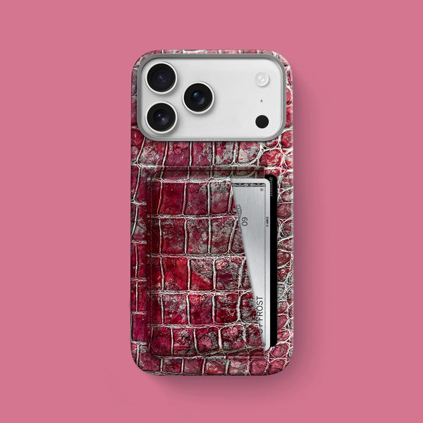 Double Card Case 1/1 Garnet For iPhone 17 Pro Max In Alligator