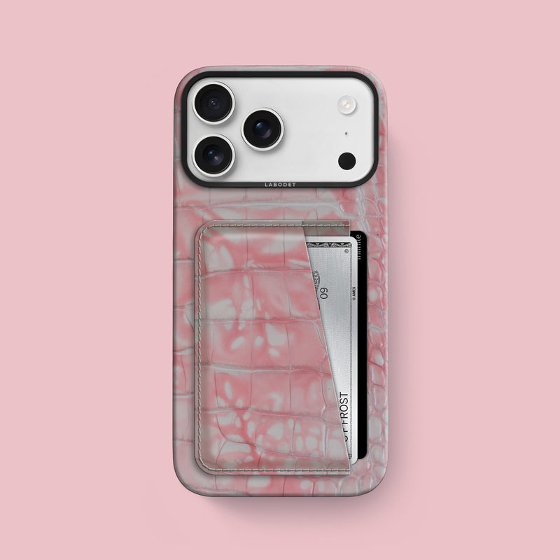 iPhone 17 Pro Max Double Card Case 1/1 Lollipop Alligator with Black Metal -1 | Lollipop-Black