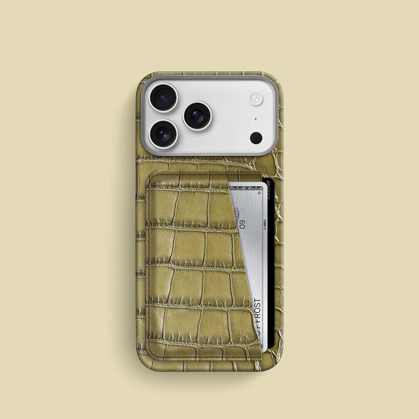 Double Card Case 1/1 Pistachio For iPhone 17 Pro In Alligator