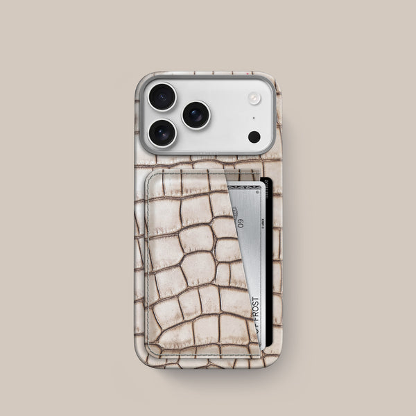 Double Card Case 1/1 Cafe Creme For iPhone 17 Pro In Alligator