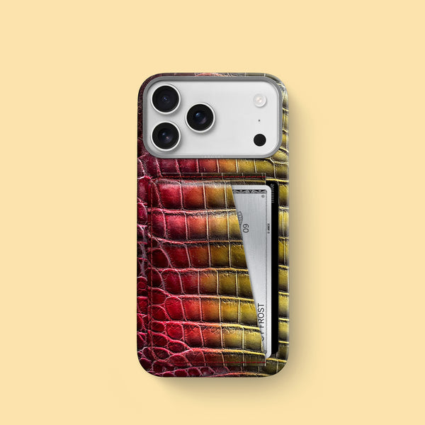 Double Card Case 1/1 Sunset For iPhone 17 Pro In Alligator