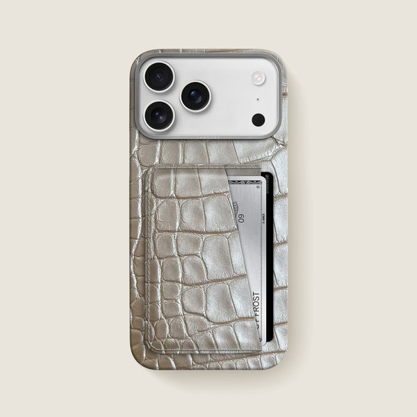 Double Card Case 1/1 Pearly For iPhone 17 Pro Max In Alligator