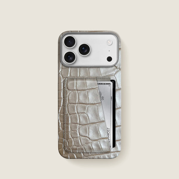 Double Card Case 1/1 Pearly For iPhone 17 Pro In Alligator