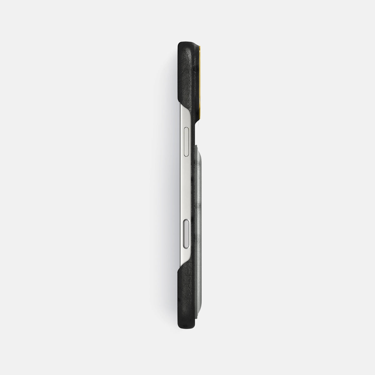 Double Card Case Coloré For iPhone 17 Pro Max In Ostrich -3 | Black-Gold