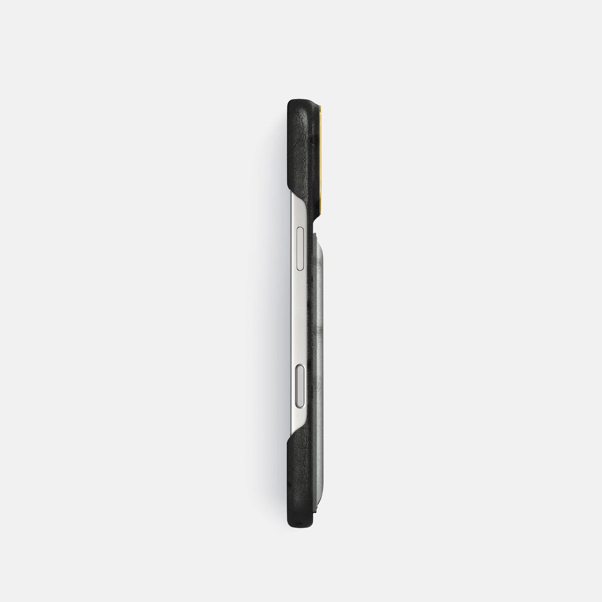 Double Card Case Coloré For iPhone 17 Pro In Ostrich -3 | Black-Gold