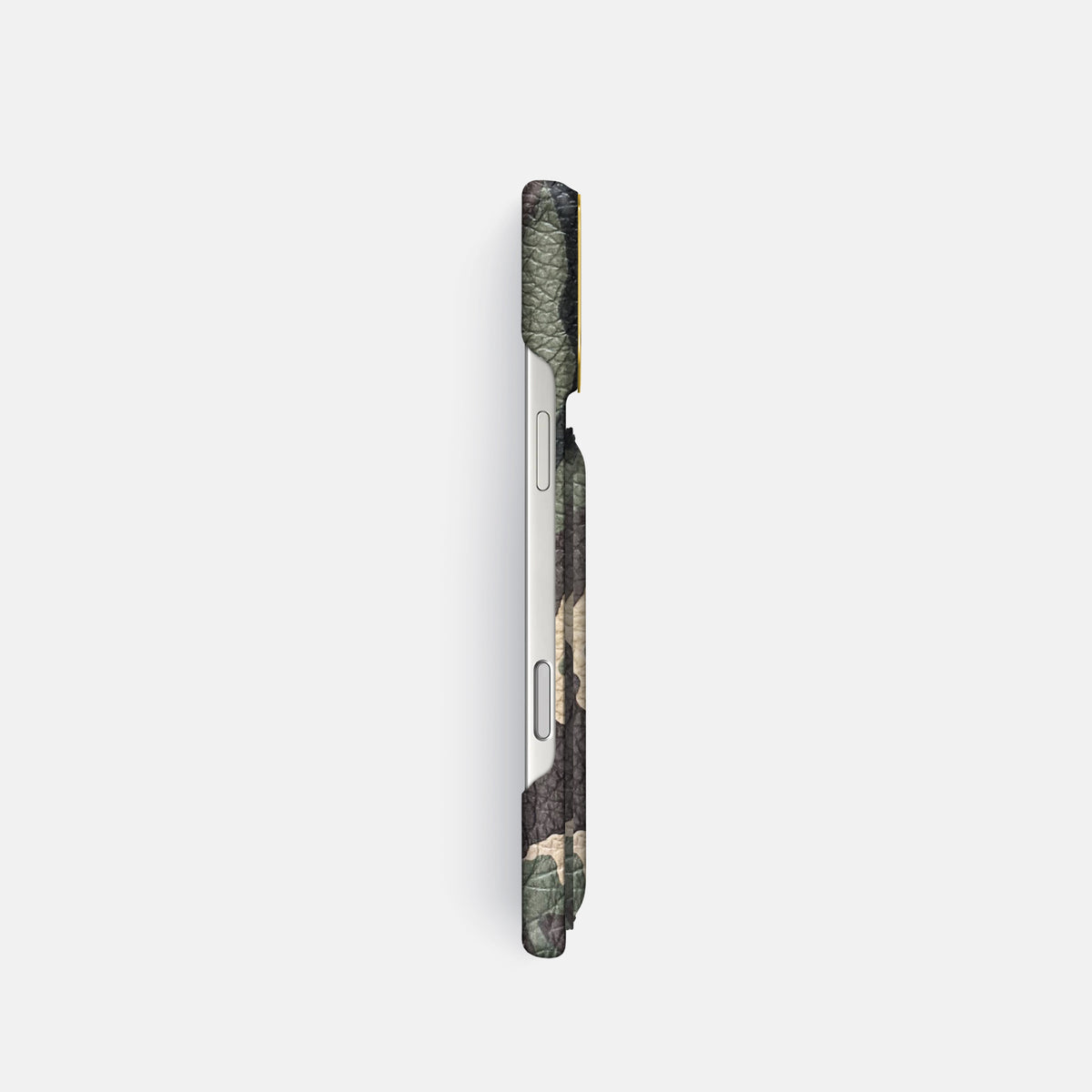 Double Card Case For iPhone 17 Pro In Calf -3 | Camouflage-Gold