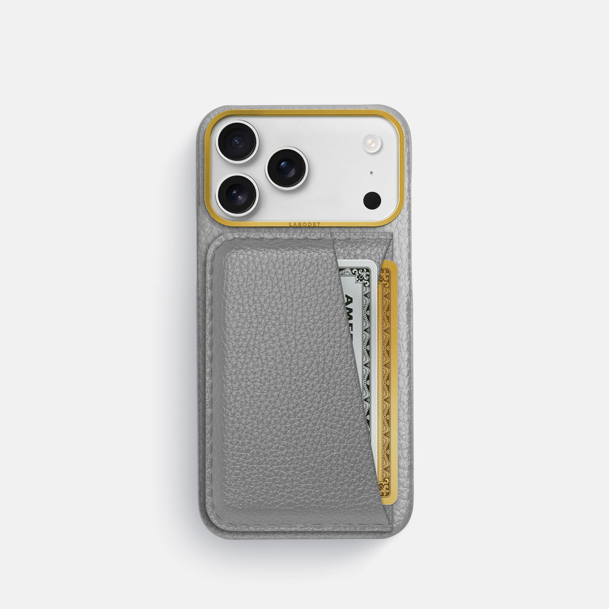 Double Card Case For iPhone 17 Pro In Calf -1 | Nuage-Gold