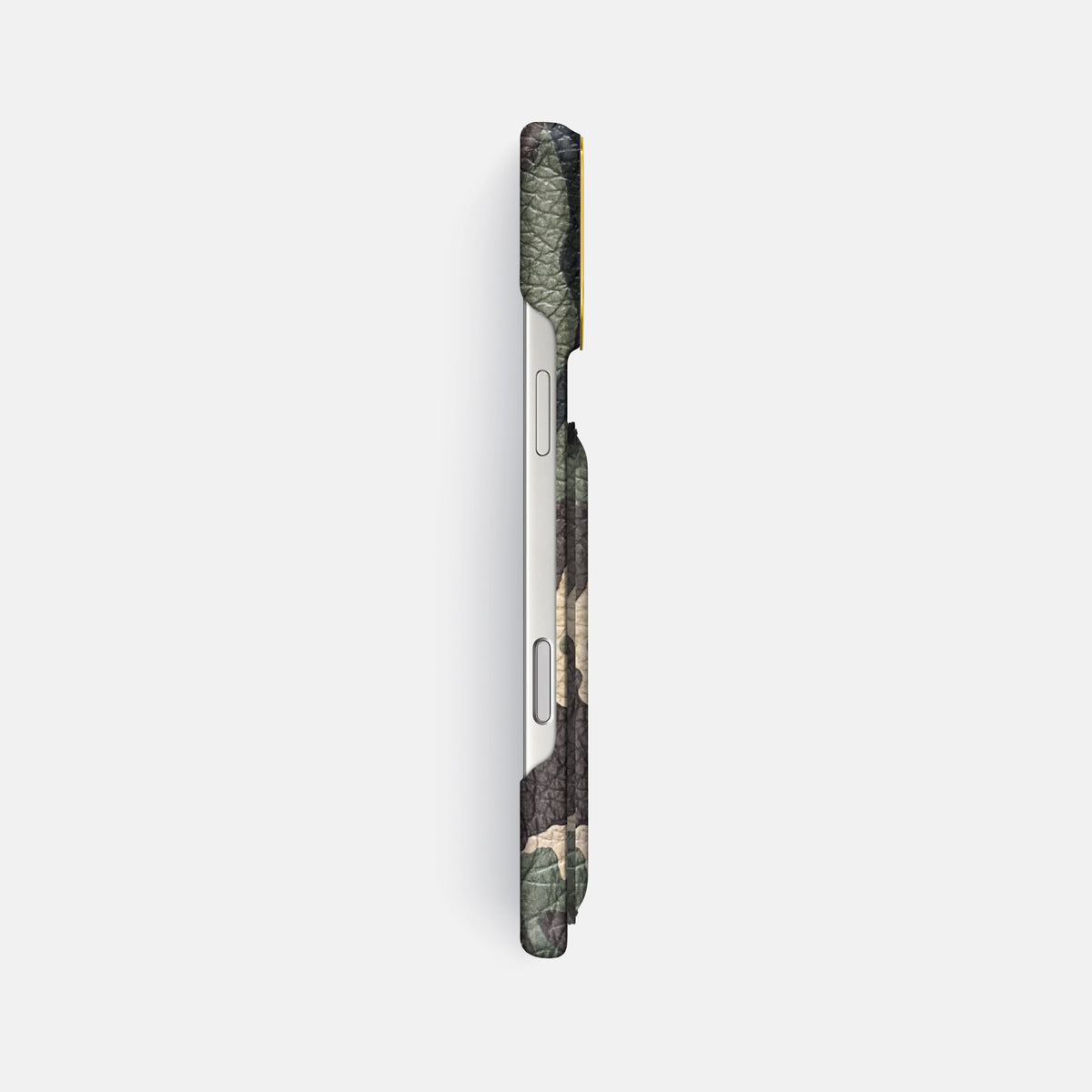 Double Card Case For iPhone 17 Pro Max In Calf -3 | Camouflage-Gold