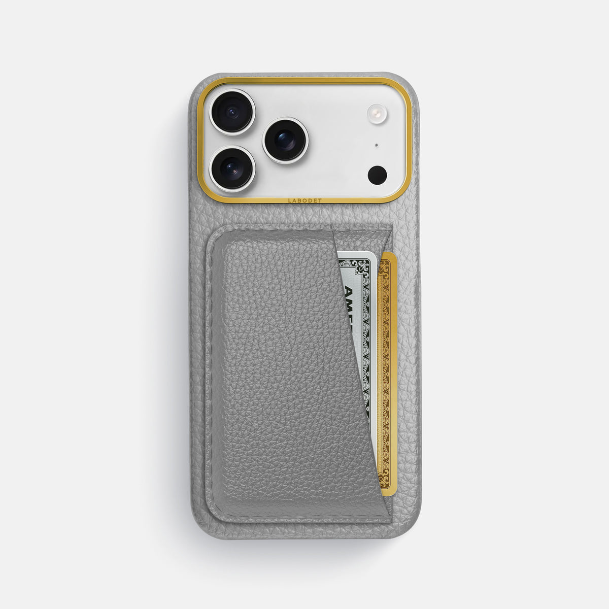 Double Card Case For iPhone 17 Pro Max In Calf -1 | Nuage-Gold