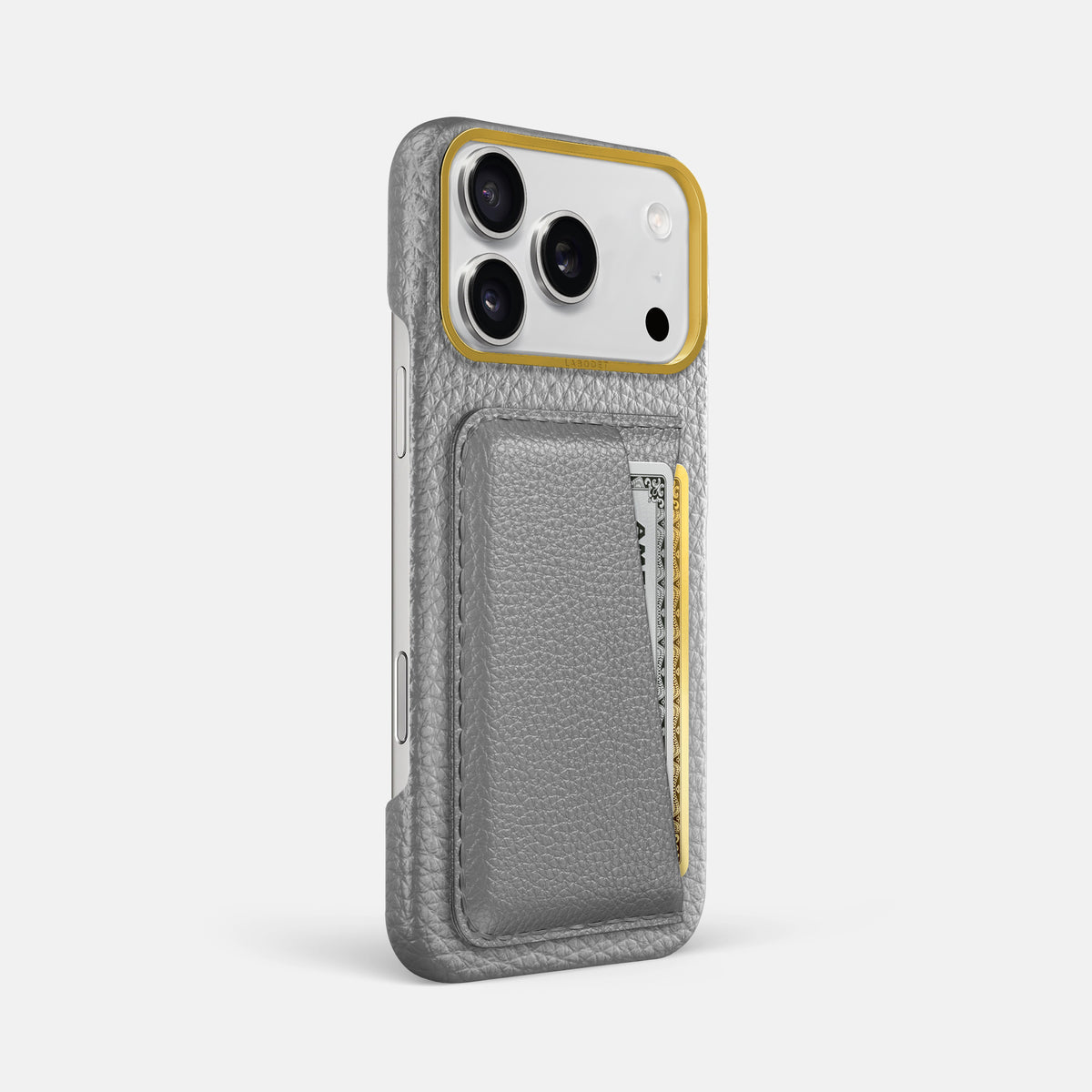 Double Card Case For iPhone 17 Pro Max In Calf -2 | Nuage-Gold