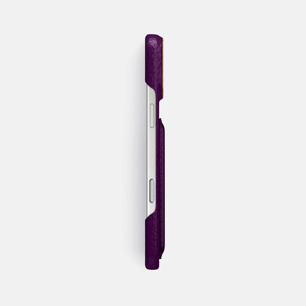 Double Card Case For iPhone 17 Pro Max In Calf -3 | Violet-Gold