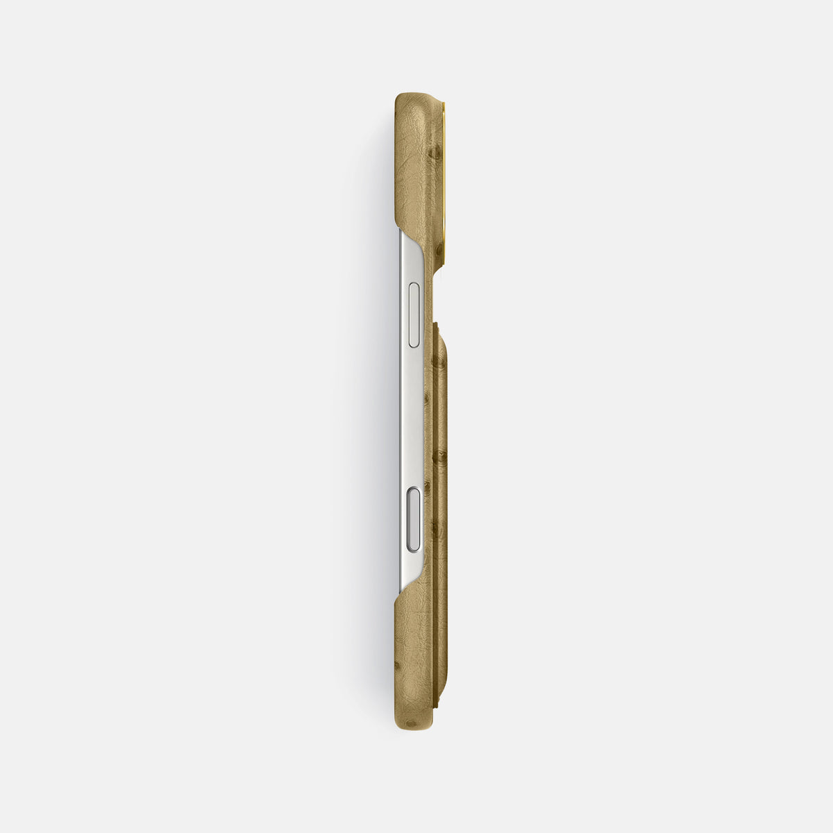 Double Card Case For iPhone 17 Pro Max In Ostrich -3 | Desert-Sand-Gold
