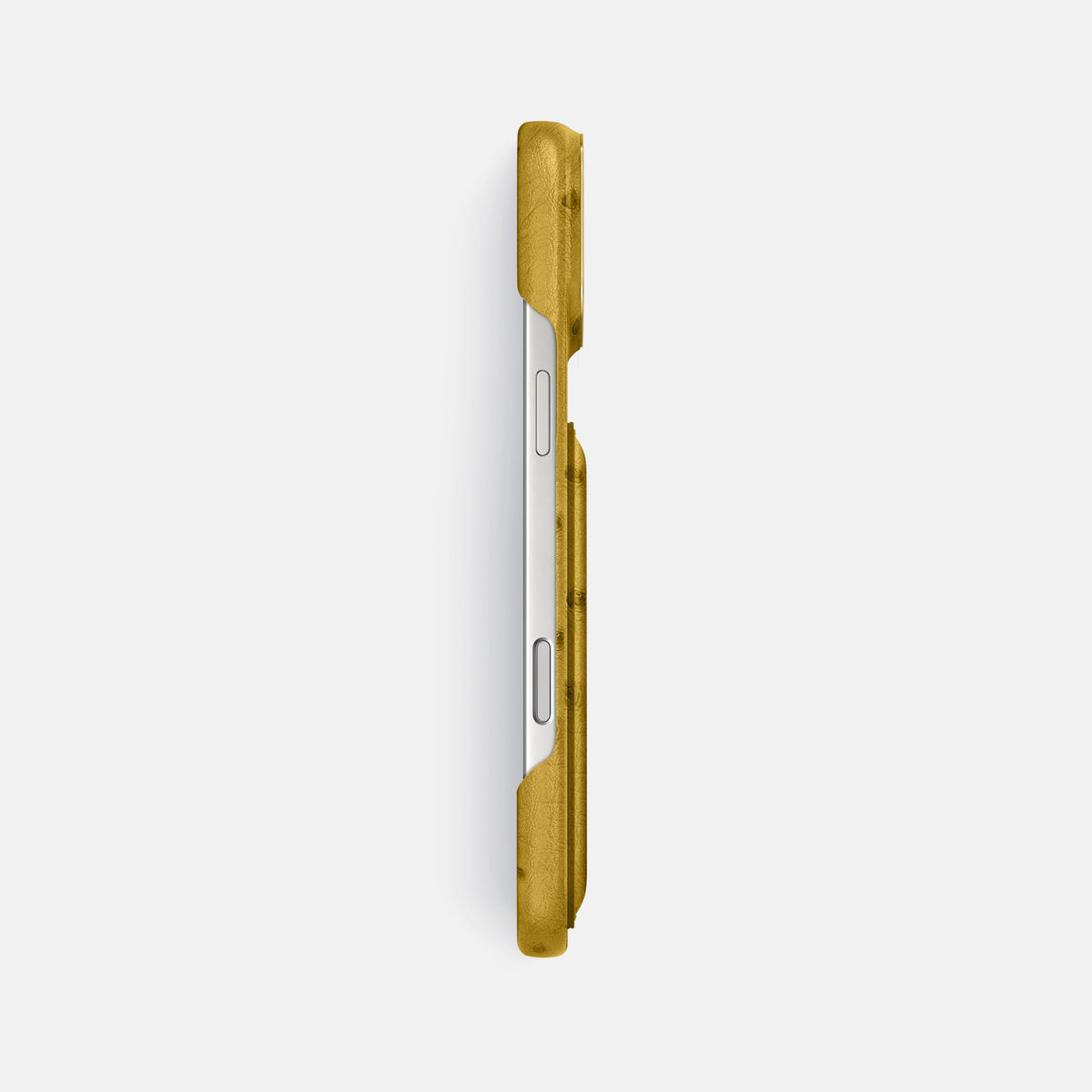 Double Card Case For iPhone 17 Pro Max In Ostrich -3 | Gold-Gold