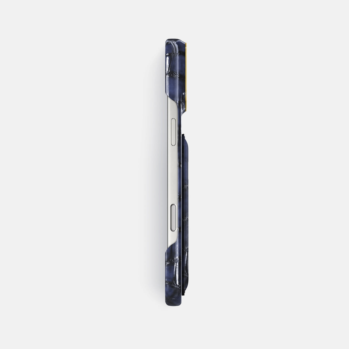 Double Card Case For iPhone 17 Pro Max In Patina Alligator -3 | Havana-Blue-Gold