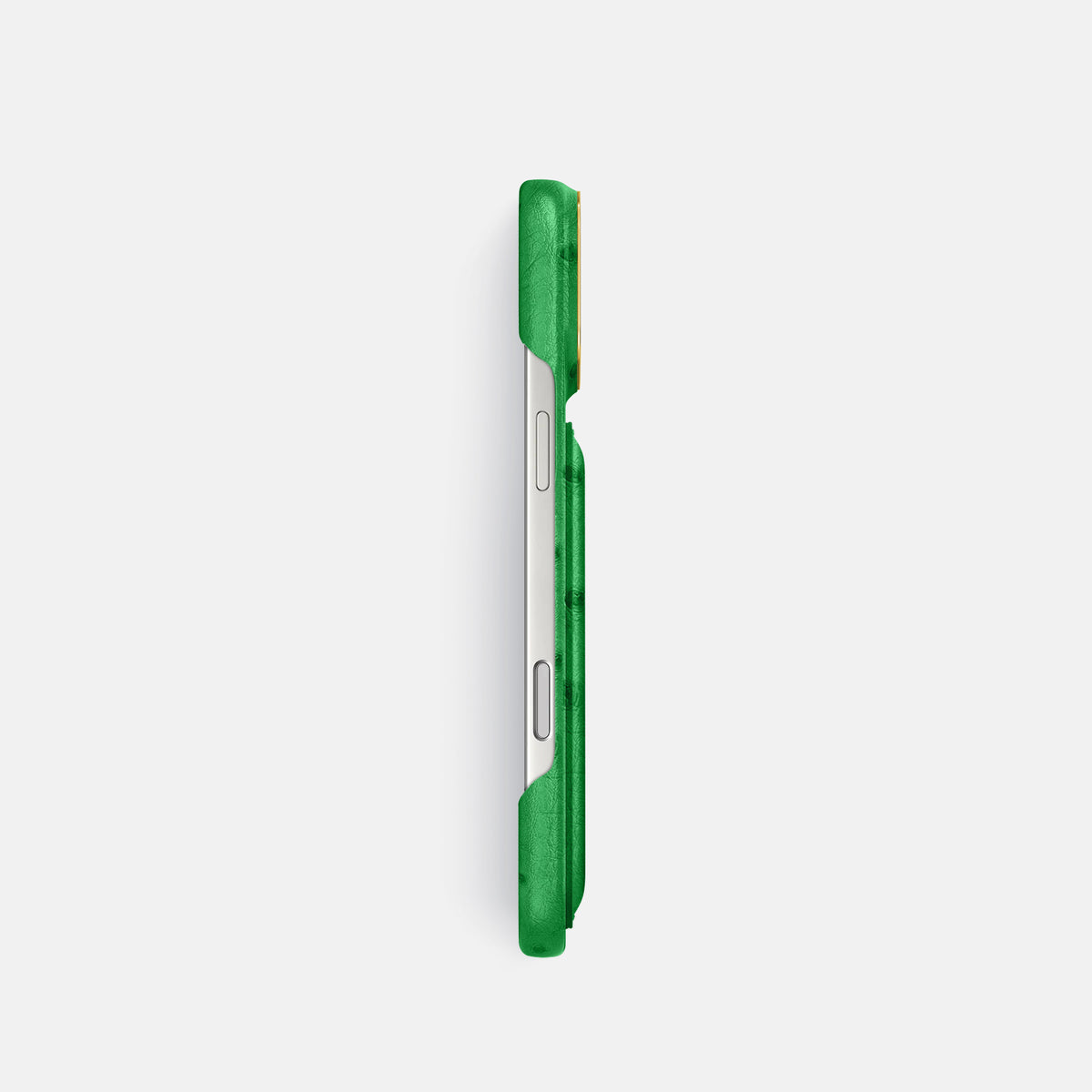 Double Card Case For iPhone 17 Pro In Ostrich -3 | Kentucky-Green-Gold
