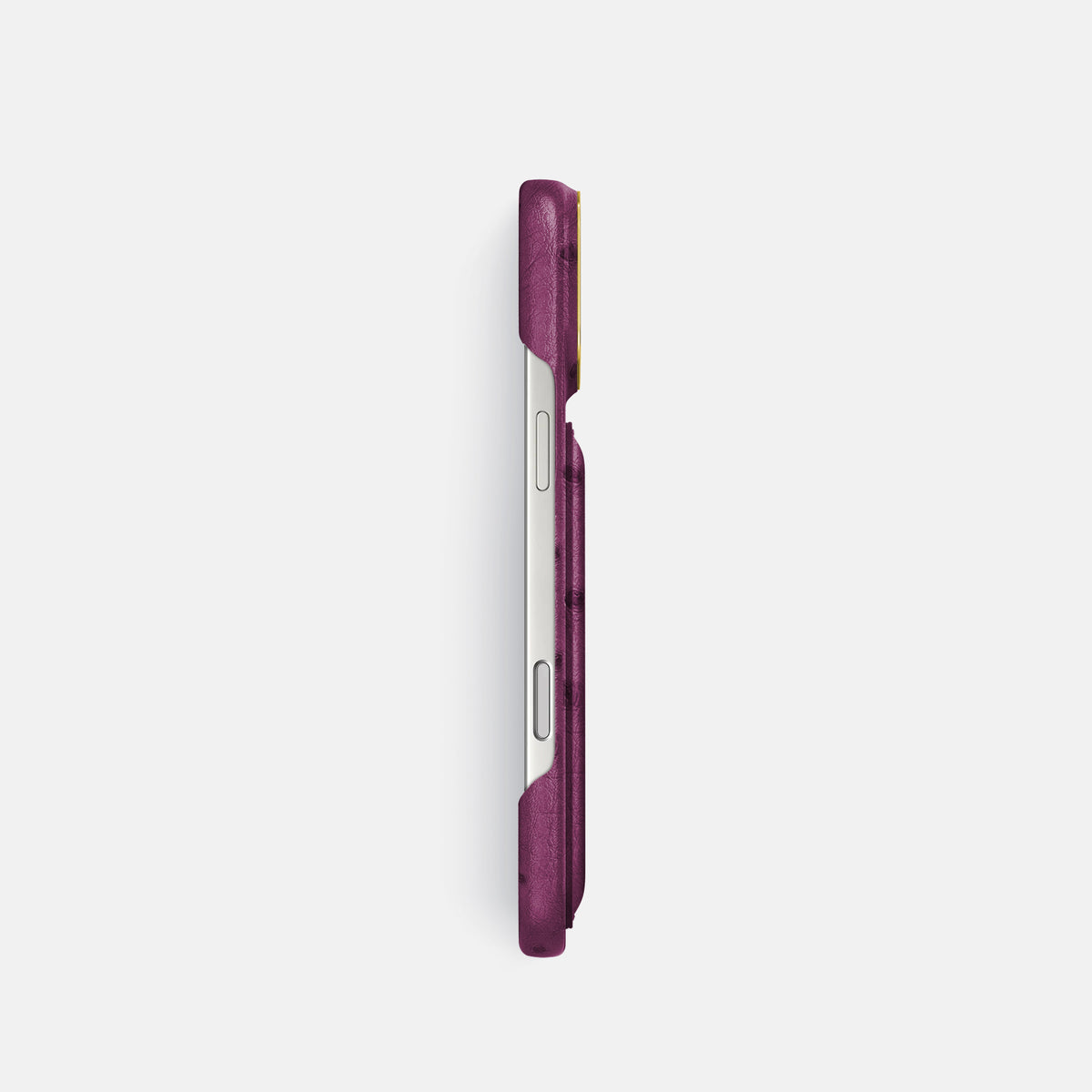 Double Card Case For iPhone 17 Pro In Ostrich -3 | Purple-Gold