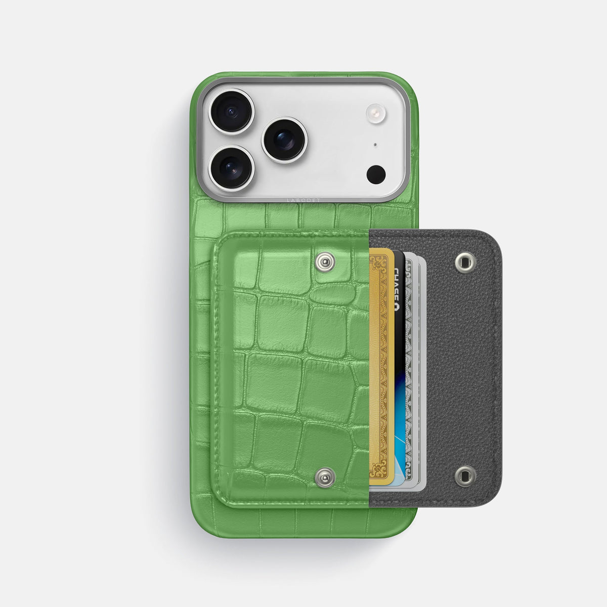 Envelope Case For iPhone 18 Pro Max In Alligator -2 | Apple-Green-Steel