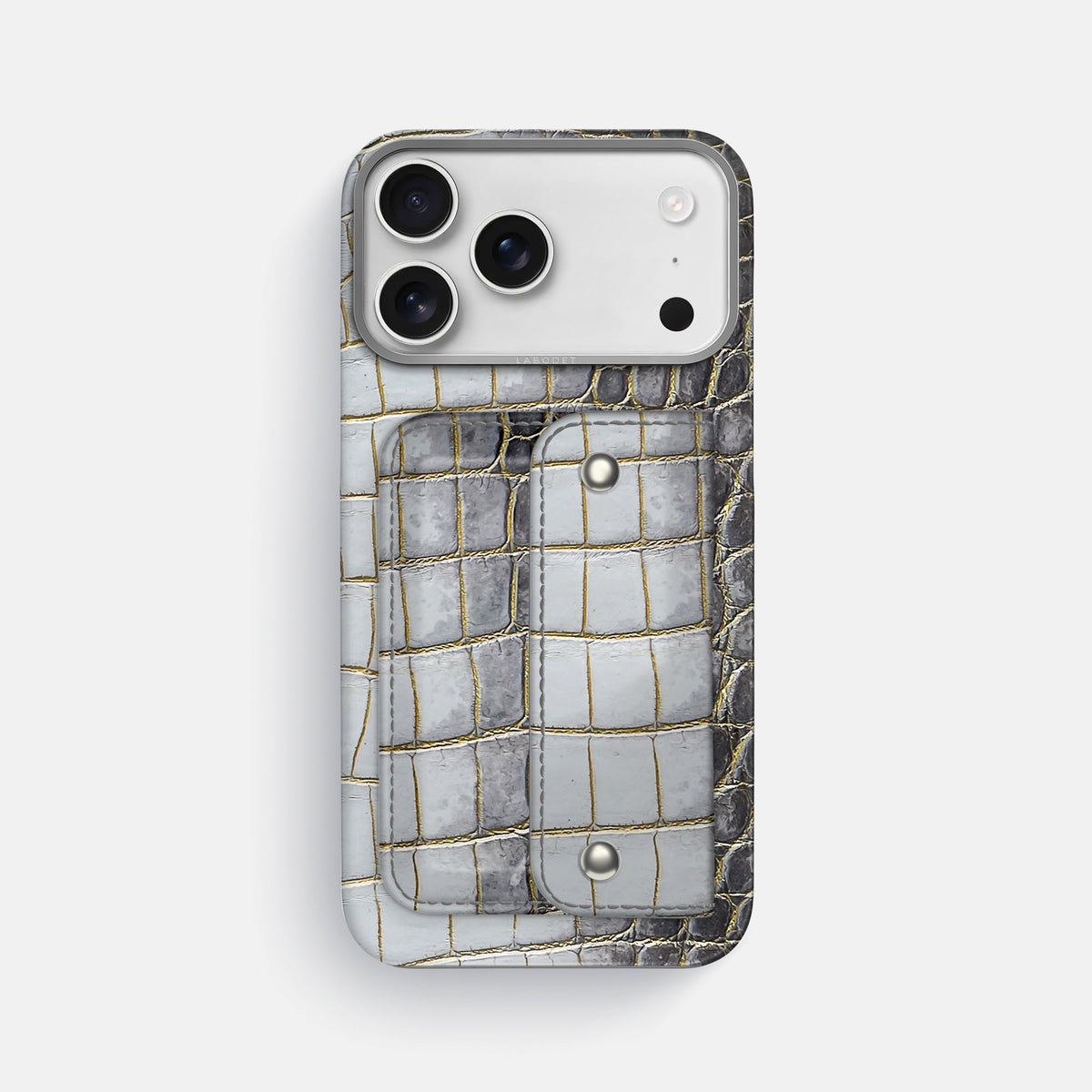 Envelope Case For iPhone 18 Pro Max In Himalayan Crocodile -1 | Gold-Steel